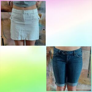 White House black market skirt size 2. Silver Tina  cut off jeans size 27/33